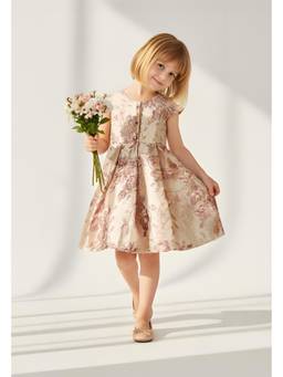 max - Girls Floral Embellished A-line Dress - Off White