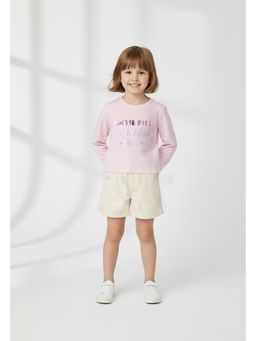 max - Girls Metallic Printed T-shirt - Pink