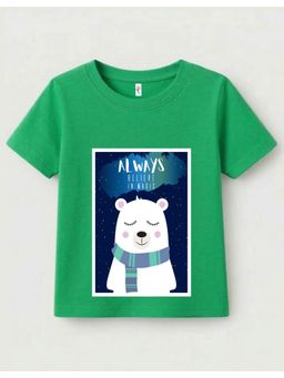 KAVEE - Pure Cotton Bio Washed Bear Printed T-shirt - Green
