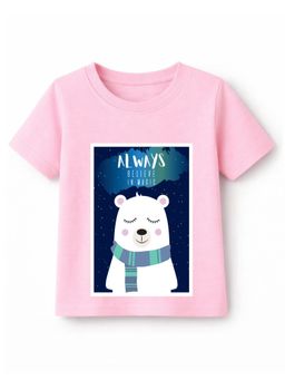 KAVEE - Pure Cotton Bio Washed Bear Printed T-shirt - Pink