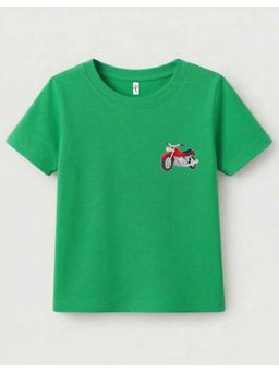 KAVEE - Pure Cotton Bio Washed Pocket Bike Printed T-shirt - Green