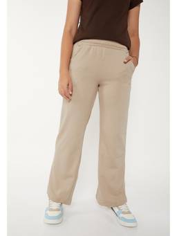 max - Girls Solid Wide Leg Trouser - Beige
