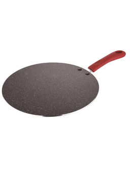 Bergner - Bellini Plus Press Aluminium Non Stick Flat Tawa, 28 cm, Induction Base, Red