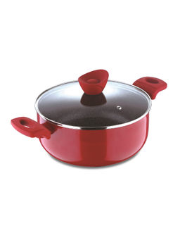 Bergner - Bellini Plus Press Aluminium Non Stick Casserole With Lid, 22 cm, Induction Base, Red