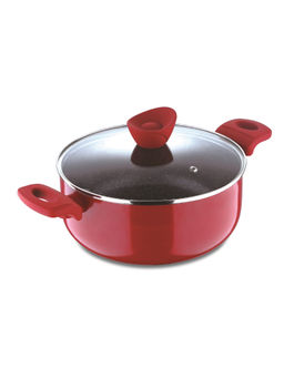 Bergner - Bellini Plus Press Aluminium Non Stick Casserole With Lid, 24 cm, Induction Base, Red