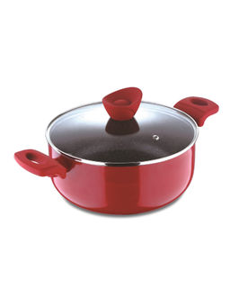 Bergner - Bellini Plus Press Aluminium Non Stick Casserole With Lid, 28 cm, Induction Base, Red