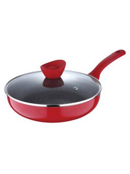 Bergner - Bellini Plus Press Aluminium Non Stick Deep Fry pan With Lid, 26 cm, Induction Base, Red