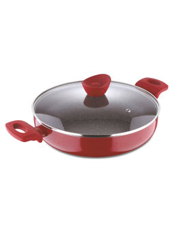 Bergner - Bellini Plus Press Aluminium Non Stick Deep Fry pan With Lid, 28 cm, Induction Base, Red