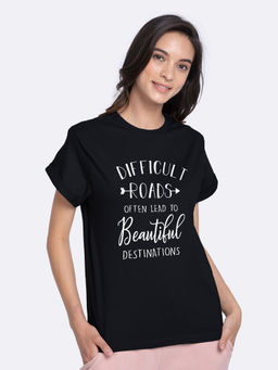 Bewakoof - Difficult Roads Boyfriend T-Shirts
