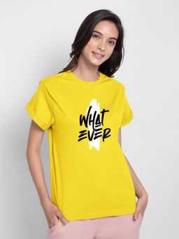Bewakoof - Brush Stroke Whatever Boyfriend T-Shirts