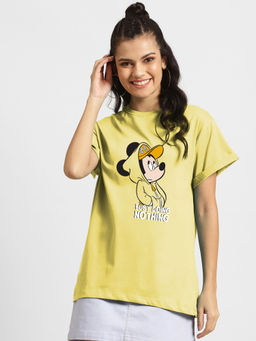 Bewakoof - Busy Doin Nothing Boyfriend T-Shirts (DL) Pastel Yellow