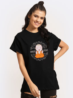 Bewakoof - Inner Peace Boyfriend T-Shirts Black