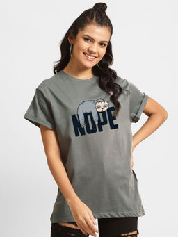 Bewakoof - Nope Lazy Boyfriend T-Shirts Meteor Grey