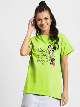 Bewakoof - Perfect Minnie Boyfriend T-Shirts (DL) Neon Green