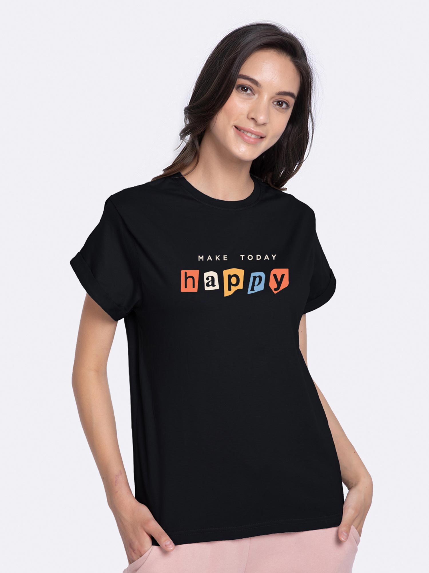 Bewakoof Happy Today Boyfriend T-Shirts 