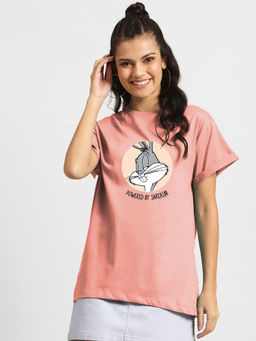 Bewakoof - Powered by sarcasm Boyfriend T-Shirts Misty Pink (LTL)