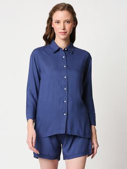 Bewakoof - Women's Solid Shirt & Shorts Night Suit