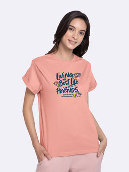 Bewakoof - My Best Life Boyfriend T-Shirts Misty Pink (FRL)