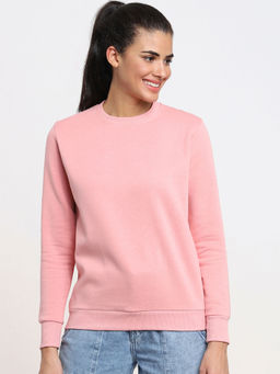 Bewakoof - Women's Pink Relaxed Fit Sweatshirt