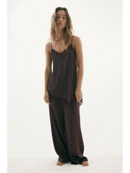 H&M - Women Brown Satin Pyjamas With Top