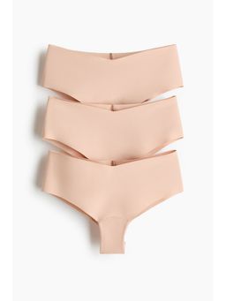 H&M - Women Beige 3-Pack Invisible Hipster Briefs