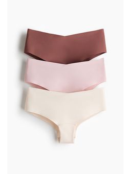 H&M - Women Beige 3-Pack Invisible Hipster Briefs