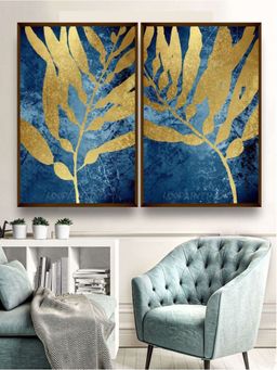 The Art House - Abstract Painting Multicolor (Set of 2) (40X30 Inches)