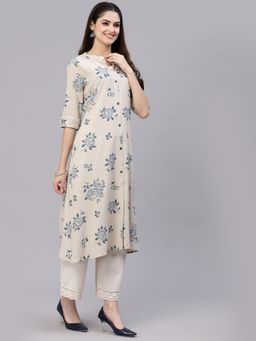 Stylum - Womens Floral Printed Rayon A-Line Kurta