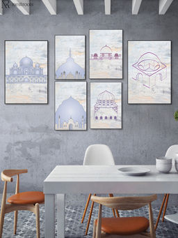 Nestroots - Islamic Tomb Wall Painting Canvas (Pack of 6)