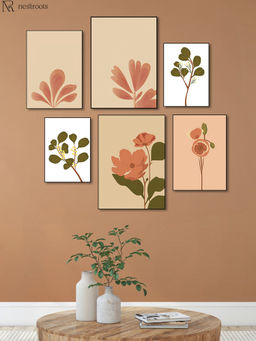 Nestroots - Monochrome Elegance: Woman'S Captivating Portrait 4 Canvas Wall Painting (Pack of 6)