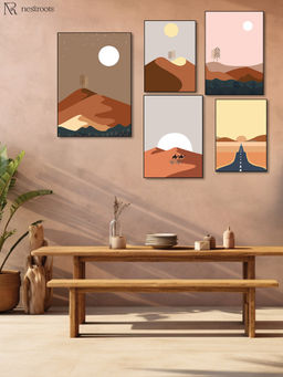 Nestroots - Sands Of Time Canvas Wall Painting (Pack of 5)
