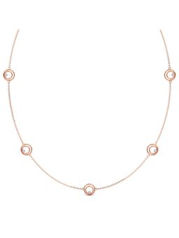 Candere by Kalyan Jewellers - 14K 585 Rose Gold BIS Hallmark and Cubic Zirconia Necklace for Women