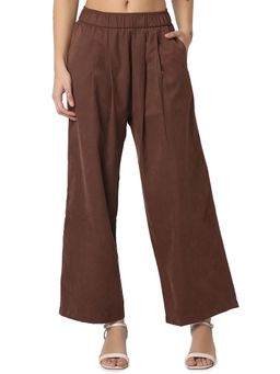 Spykar - Women Brown Loose Fit Cotton Solid Casual Trouser