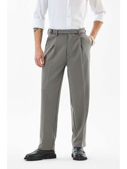 Snitch - Grey Textured Formal Trousers