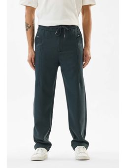Snitch - Dark Green Textured Casual Trousers