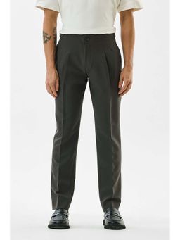 Snitch - Grey Solid Slim Formal Trousers