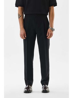 Snitch - Black Solid Slim Formal Trousers