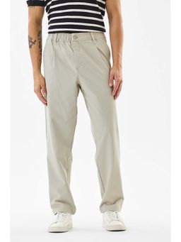 Snitch - Beige Textured Casual Trousers