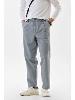 Snitch - Grey Textured Casual Trousers