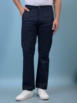 CRIMSOUNE CLUB - Men's Navy Blue Straight Trousers
