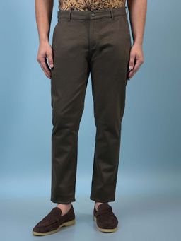 CRIMSOUNE CLUB - Men's Olive Printed Trousers