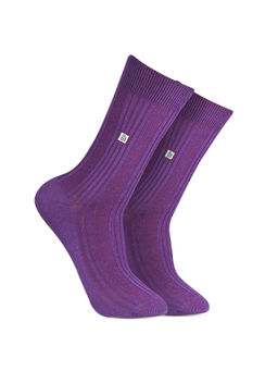 Bonjour - Cosmic Ribbed Formal Socks - Purple