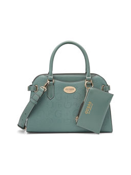 Guess - Green Tea Textured Lawndale Satchel Bag with Pouch (Set of 2)