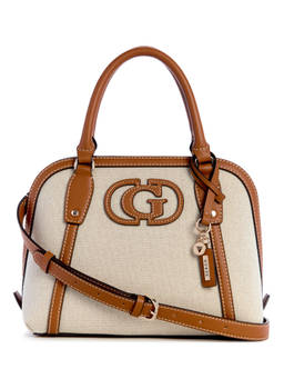 Guess - Natural Beige Caramel Textured Sebina Satchel Bag