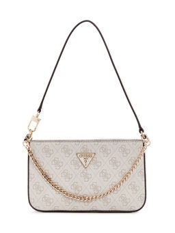 Guess - Dove Grey Printed Noelle Mini Top Zip Shoulder Bag