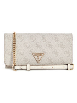 Guess - Dove Grey Printed Noelle Flap Sling Bag
