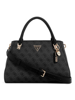Guess - Charcoal Logo Printed Noelle Luxury Satchel Bag
