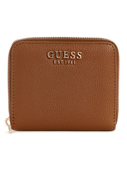 Guess - Cognac Brown Solid Laurel Zip Around Wallet