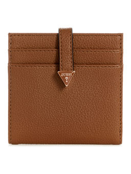 Guess - Cognac Brown Textured Laurel Tab Card Case