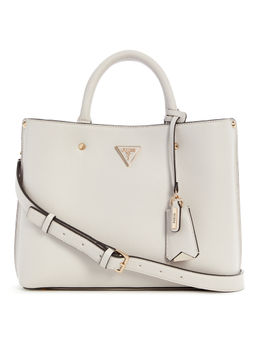 Guess - Beige Solid Meridian Girlfriend Satchel Bag